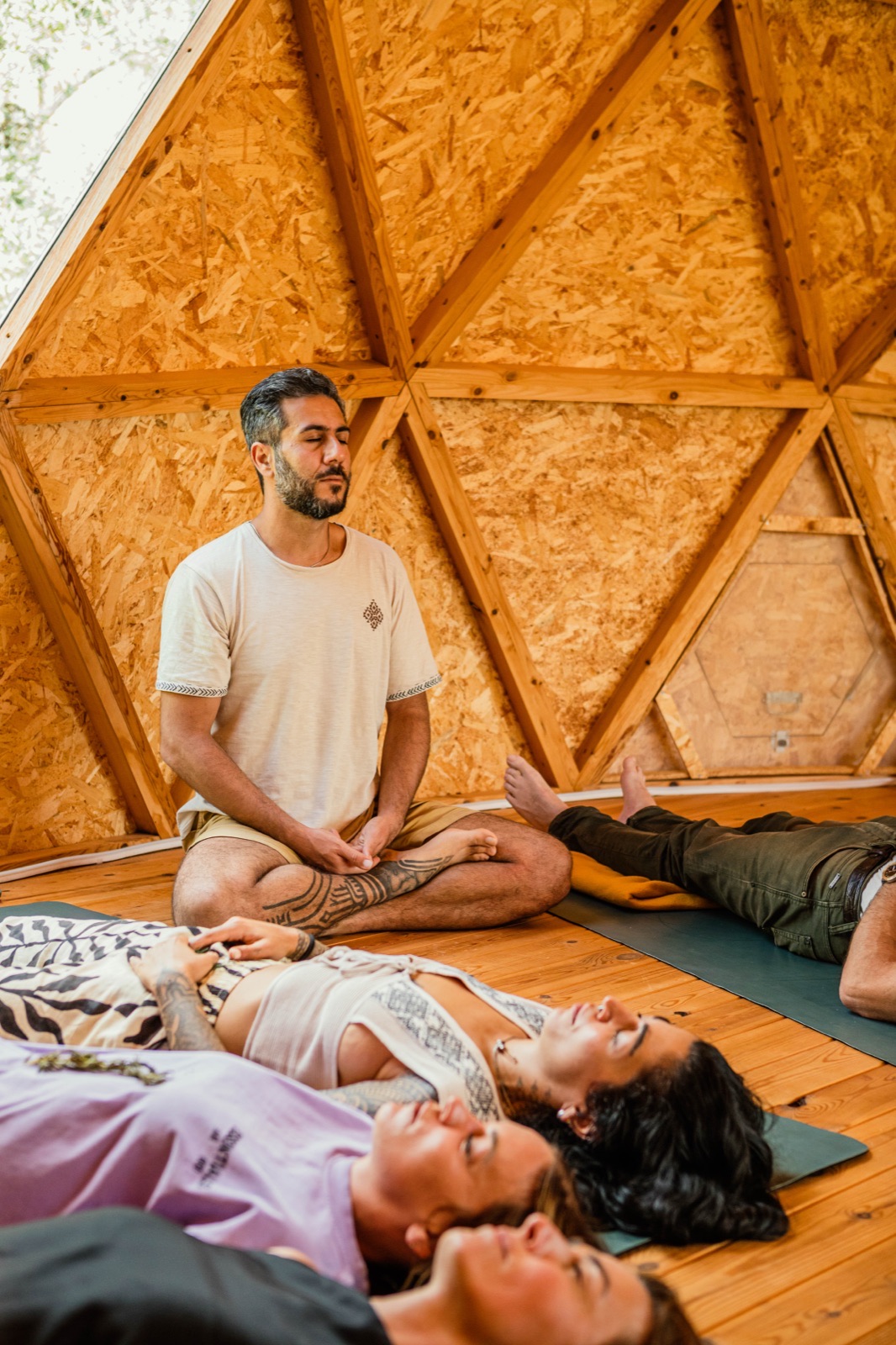 Meditation circle inside the dome